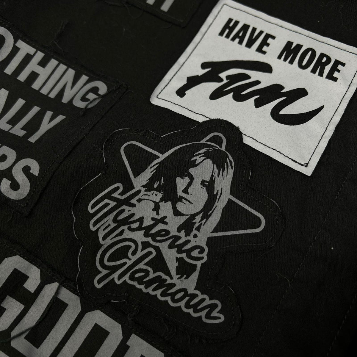 HYSTERIC GLAMOUR ヒステリックグラマー 01193AH07 ブラック LOGO PATCH 長袖オーバーシャツ トップス