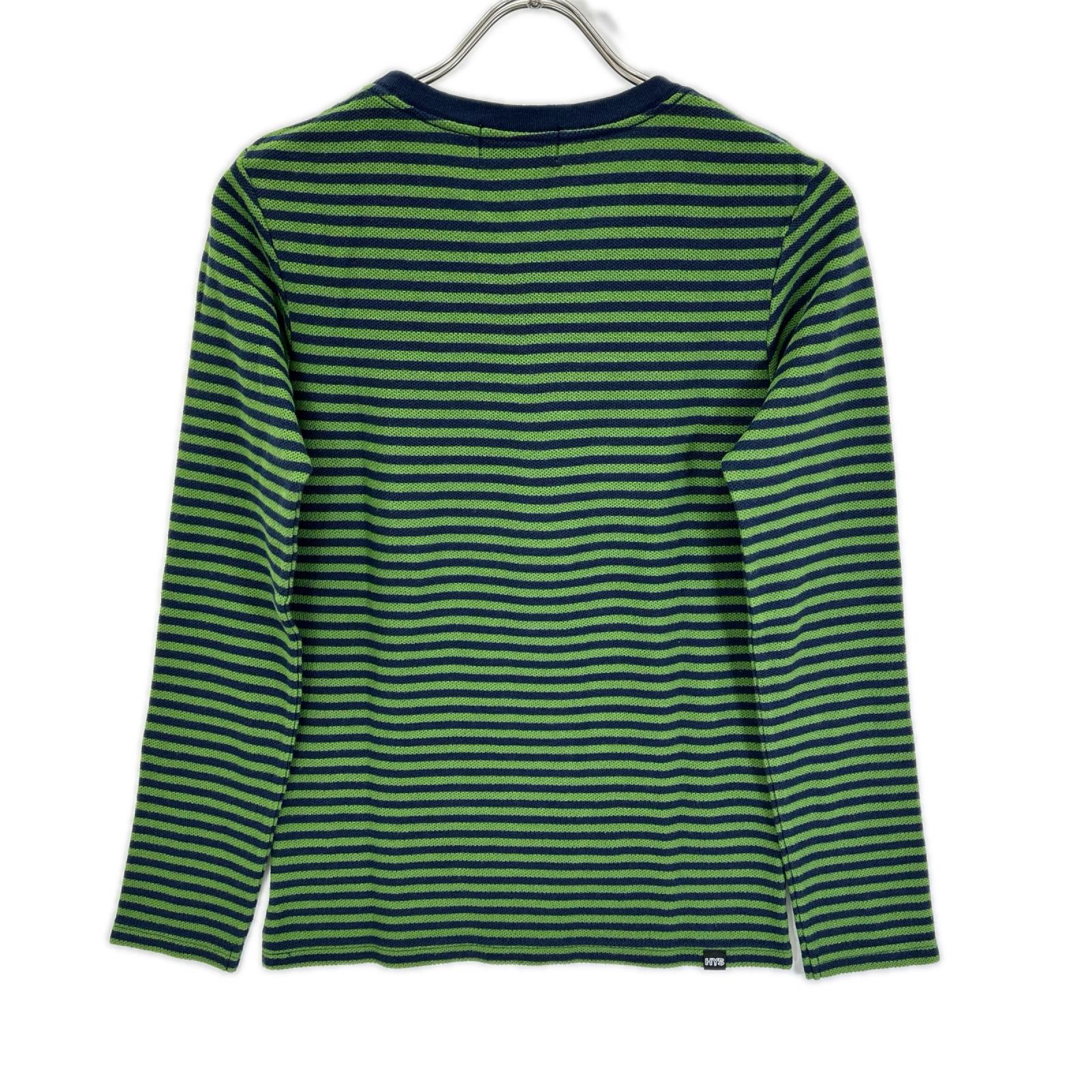 HYSTERIC GLAMOUR ヒステリックグラマー 01251CL06 グリーンネイビー HYSTERIC BABIES ボーダー Tシャツ トップス
