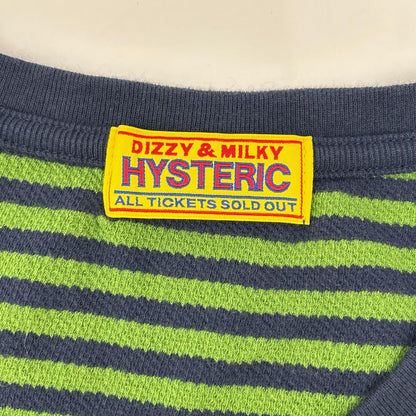 HYSTERIC GLAMOUR ヒステリックグラマー 01251CL06 グリーンネイビー HYSTERIC BABIES ボーダー Tシャツ トップス