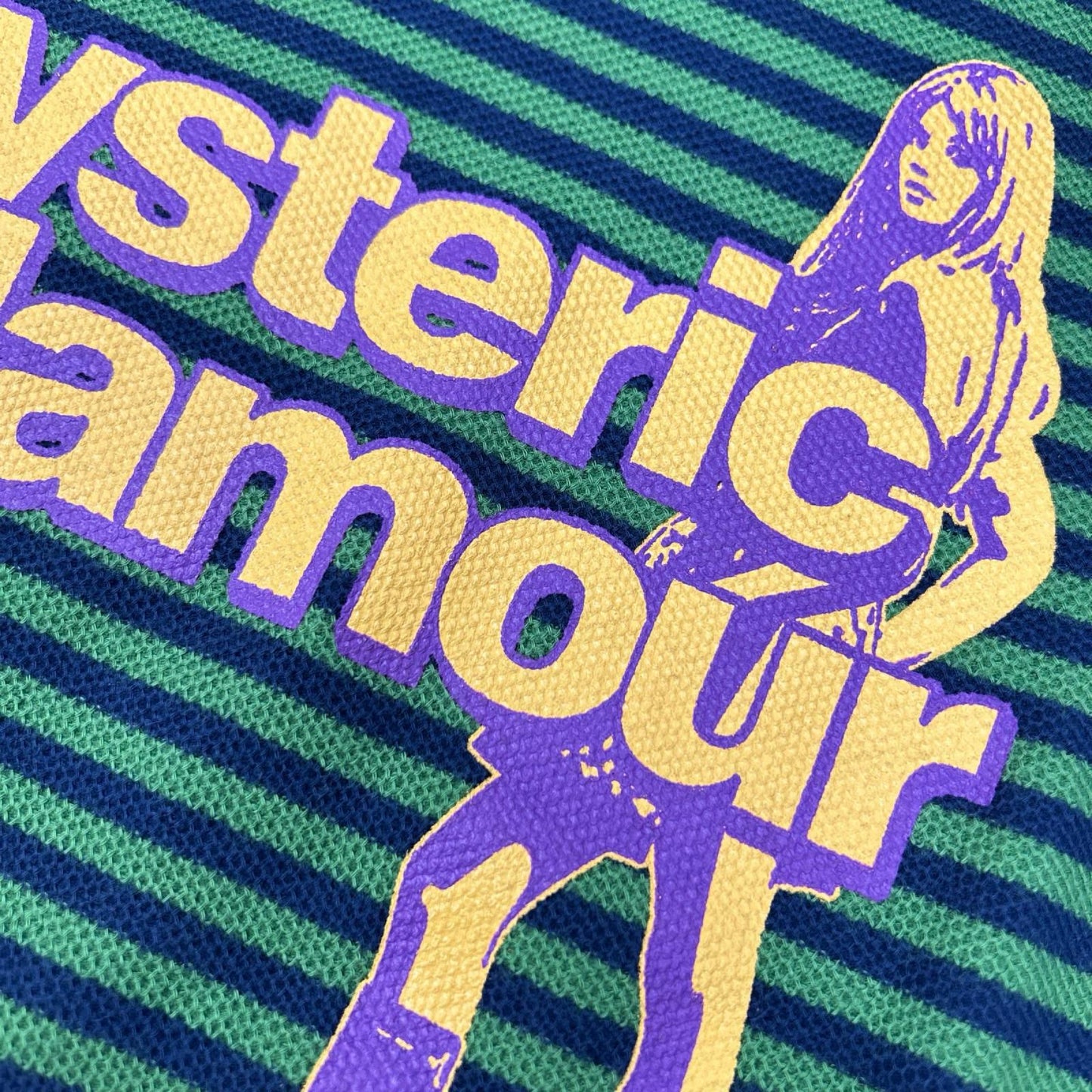 HYSTERIC GLAMOUR ヒステリックグラマー 01251CL06 グリーンネイビー HYSTERIC BABIES ボーダー Tシャツ トップス