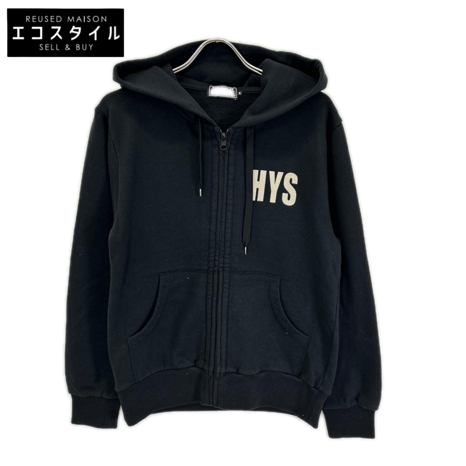 HYSTERIC GLAMOUR ヒステリックグラマー 02213CF11 ブラック HG CIRCLE HEAD ジップアップパーカー トップス