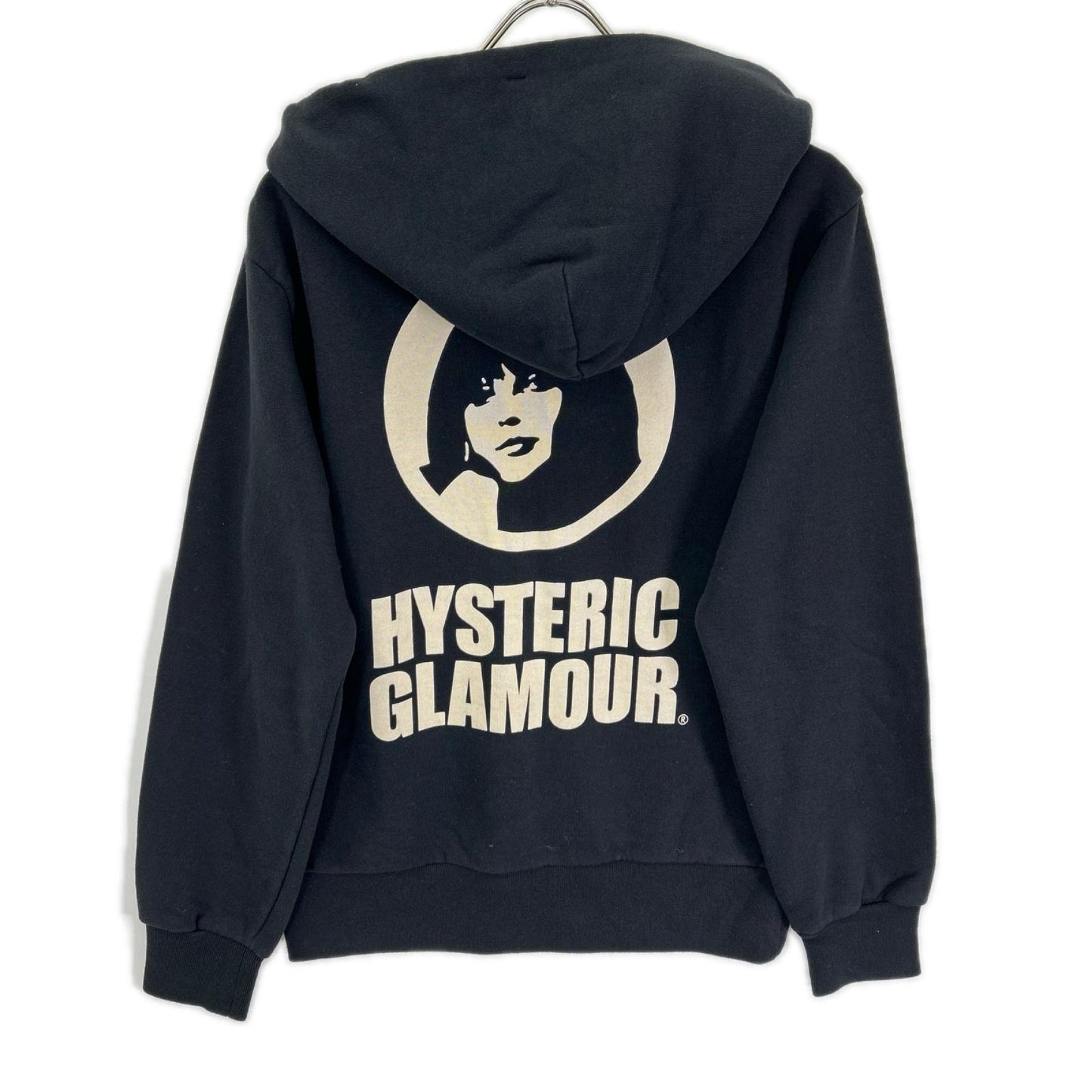 HYSTERIC GLAMOUR ヒステリックグラマー 02213CF11 ブラック HG CIRCLE HEAD ジップアップパーカー トップス