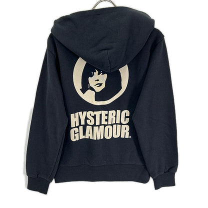 HYSTERIC GLAMOUR ヒステリックグラマー 02213CF11 ブラック HG CIRCLE HEAD ジップアップパーカー トップス
