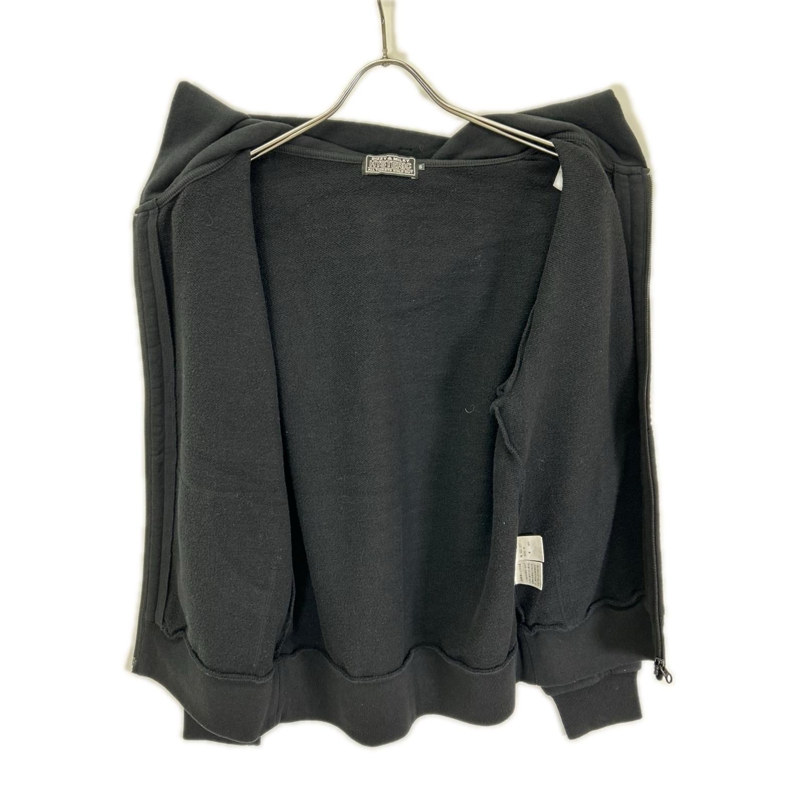 HYSTERIC GLAMOUR ヒステリックグラマー 02213CF11 ブラック HG CIRCLE HEAD ジップアップパーカー トップス