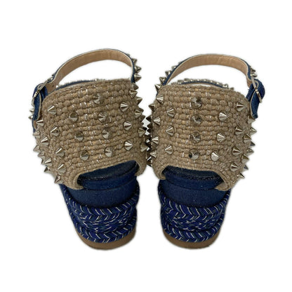 CHRISTIAN LOUBOUTIN クリスチャンルブタン MADMONICA 60 マドモニカ60 スパイク デニム アンクルストラップ サンダル シューズ