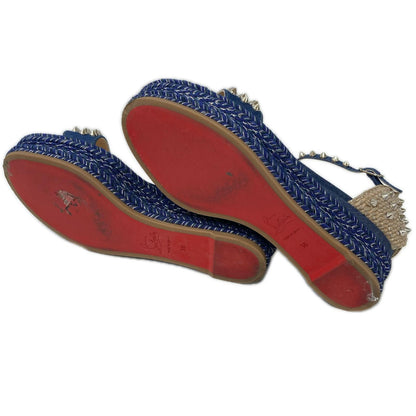 CHRISTIAN LOUBOUTIN クリスチャンルブタン MADMONICA 60 マドモニカ60 スパイク デニム アンクルストラップ サンダル シューズ