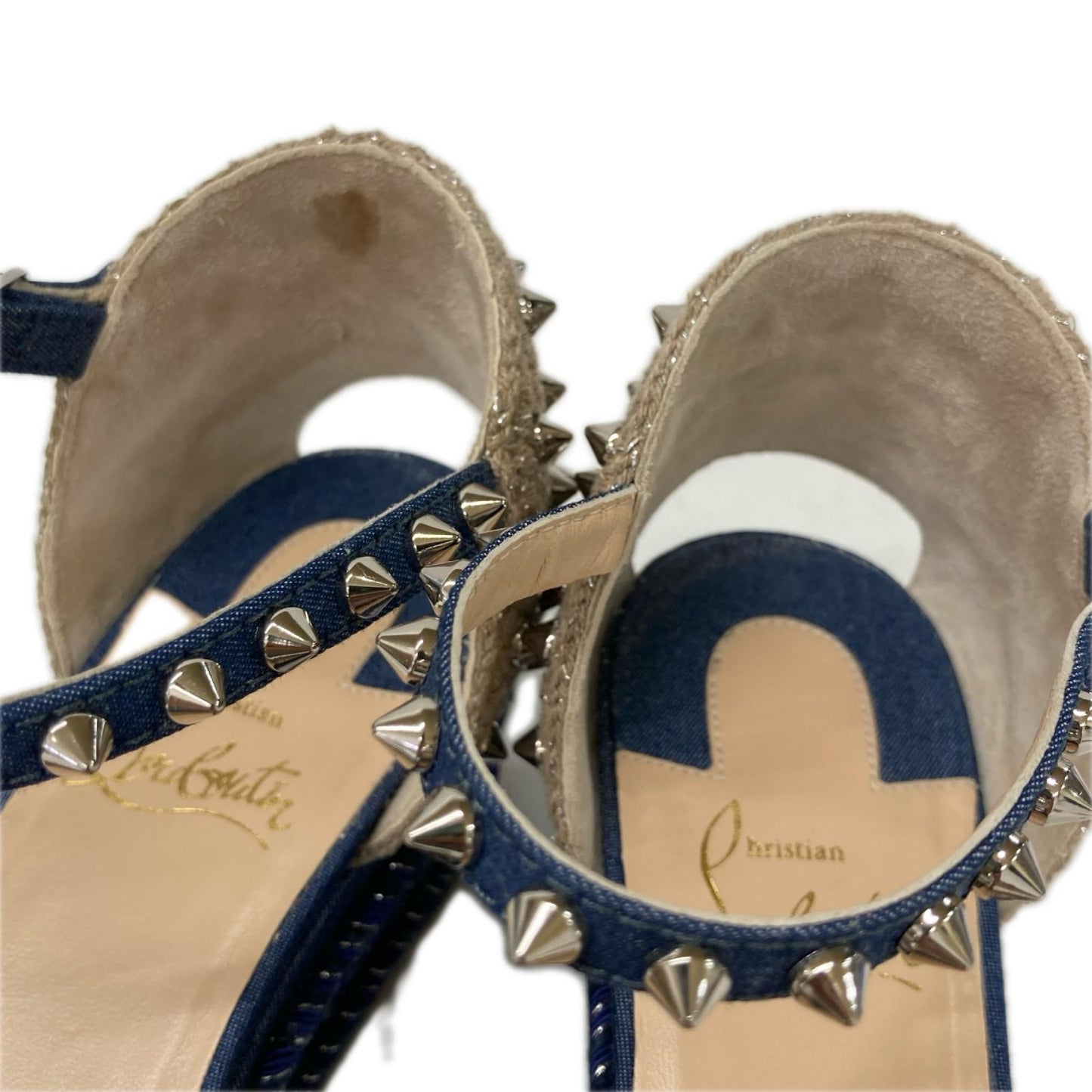 CHRISTIAN LOUBOUTIN クリスチャンルブタン MADMONICA 60 マドモニカ60 スパイク デニム アンクルストラップ サンダル シューズ