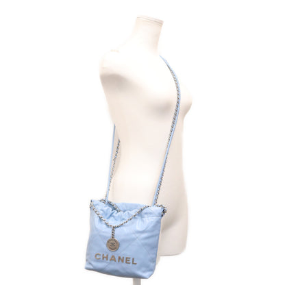 CHANEL シャネル AS3980 ライトブルー S金具 シャネル22ミニ チェーンショルダーバッグ ショルダーバッグ