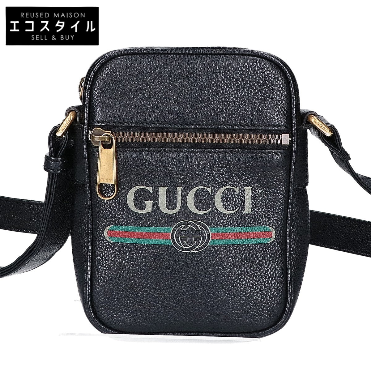 GUCCI グッチ 【美品】574803 ロゴプリント ショルダーバッグ