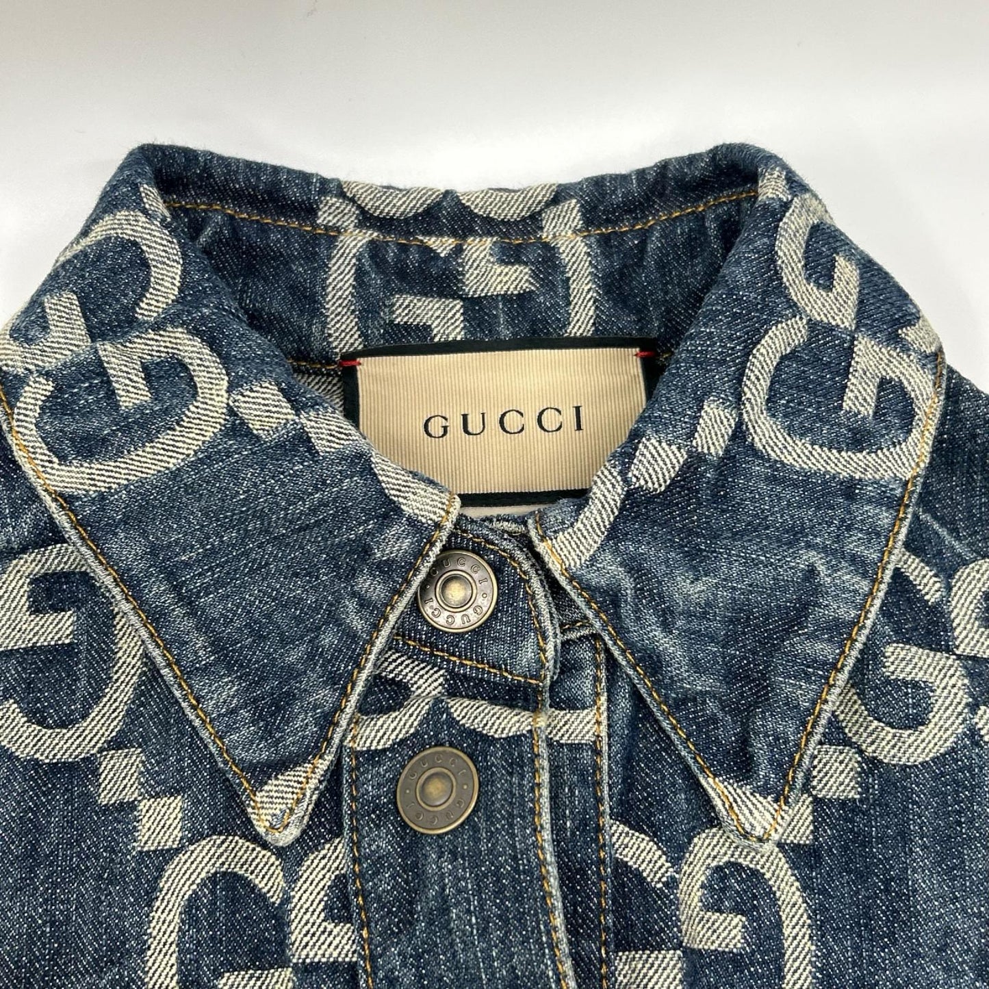 GUCCI グッチ 693175 ジャンボGG デニム オールインワンパンツ 長袖 オーバーオール オールインワン