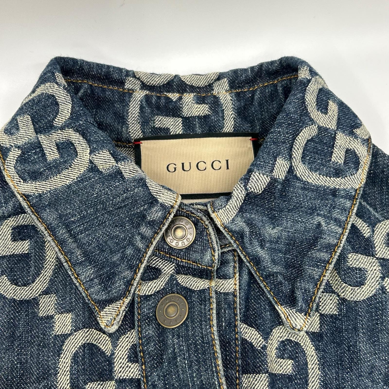 GUCCI グッチ 693175 ジャンボGG デニム オールインワンパンツ 長袖 オーバーオール オールインワン