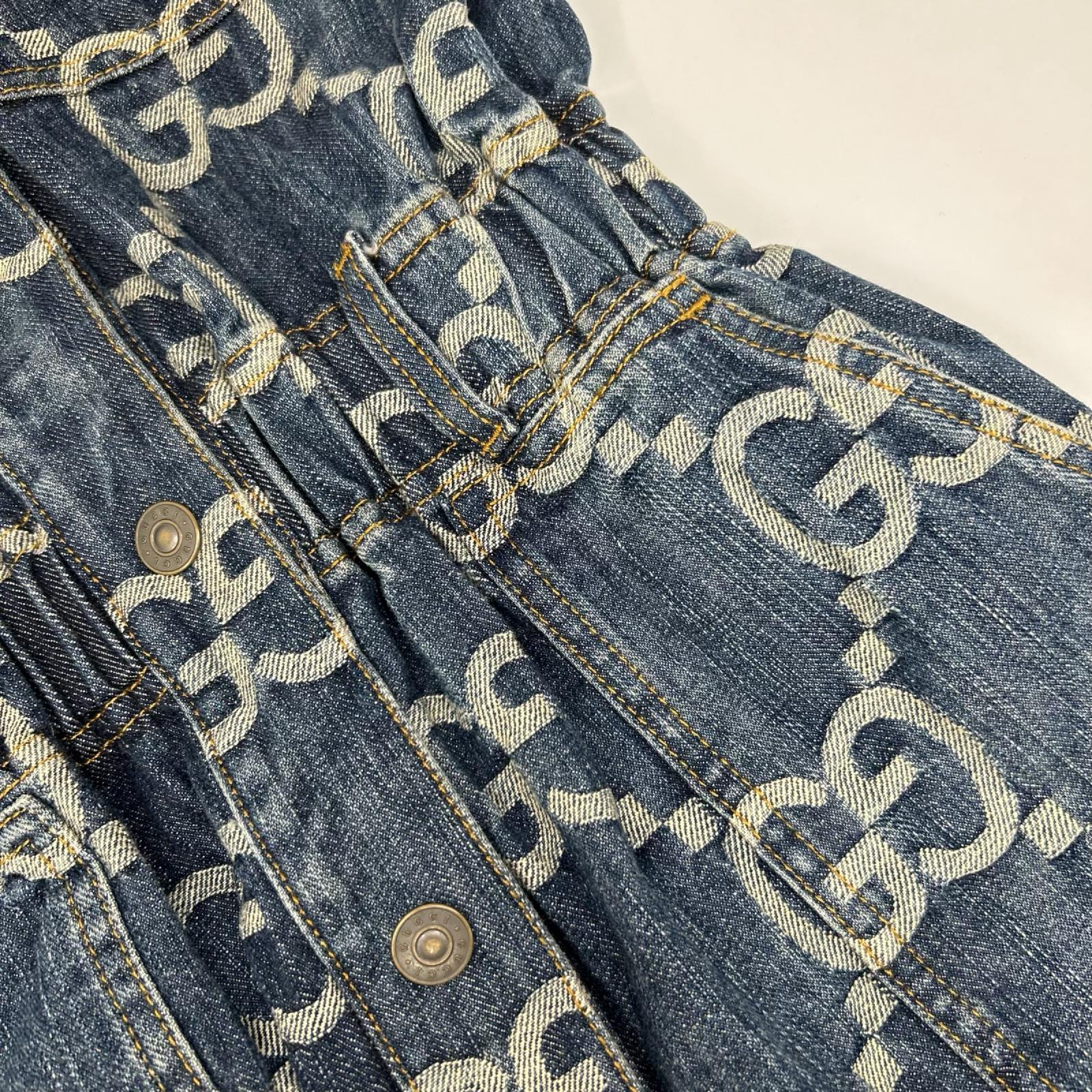 GUCCI グッチ 693175 ジャンボGG デニム オールインワンパンツ 長袖 オーバーオール オールインワン