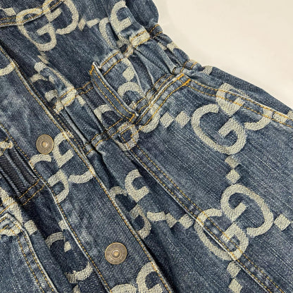 GUCCI グッチ 693175 ジャンボGG デニム オールインワンパンツ 長袖 オーバーオール オールインワン