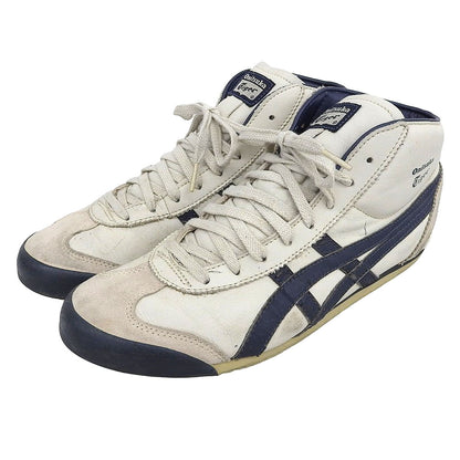 Onitsuka Taiger オニツカタイガー MEXICO MID RUNNER スニーカー シューズ メンズ ホワイト×ネイビー 27cm THL328 シューズ