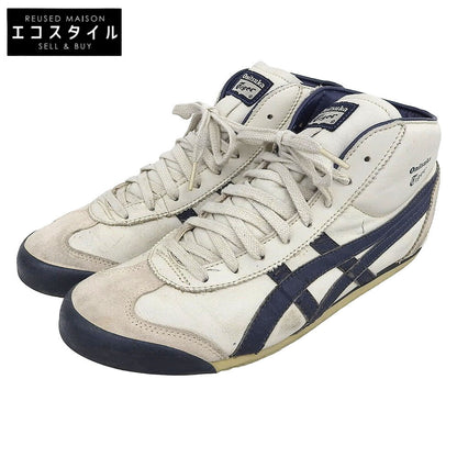 Onitsuka Taiger オニツカタイガー MEXICO MID RUNNER スニーカー シューズ メンズ ホワイト×ネイビー 27cm THL328 シューズ