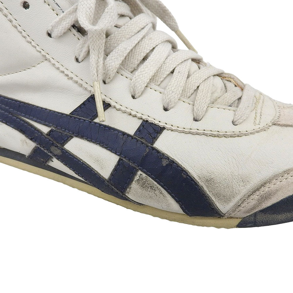 Onitsuka Taiger オニツカタイガー MEXICO MID RUNNER スニーカー シューズ メンズ ホワイト×ネイビー 27cm THL328 シューズ
