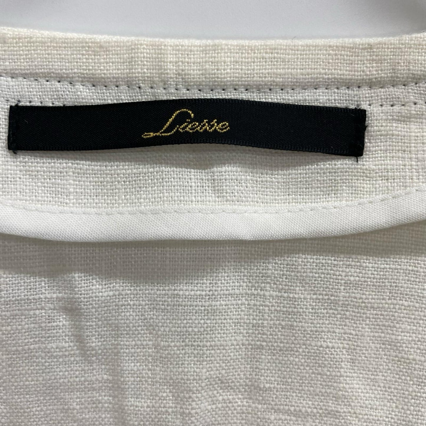 Liesse リエス A0136FJM328 ホワイト バイカラーリネンジャケット ジャケット