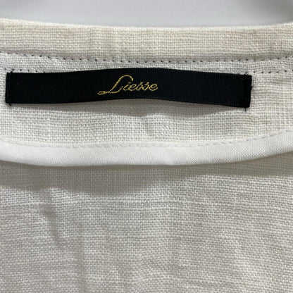 Liesse リエス A0136FJM328 ホワイト バイカラーリネンジャケット ジャケット