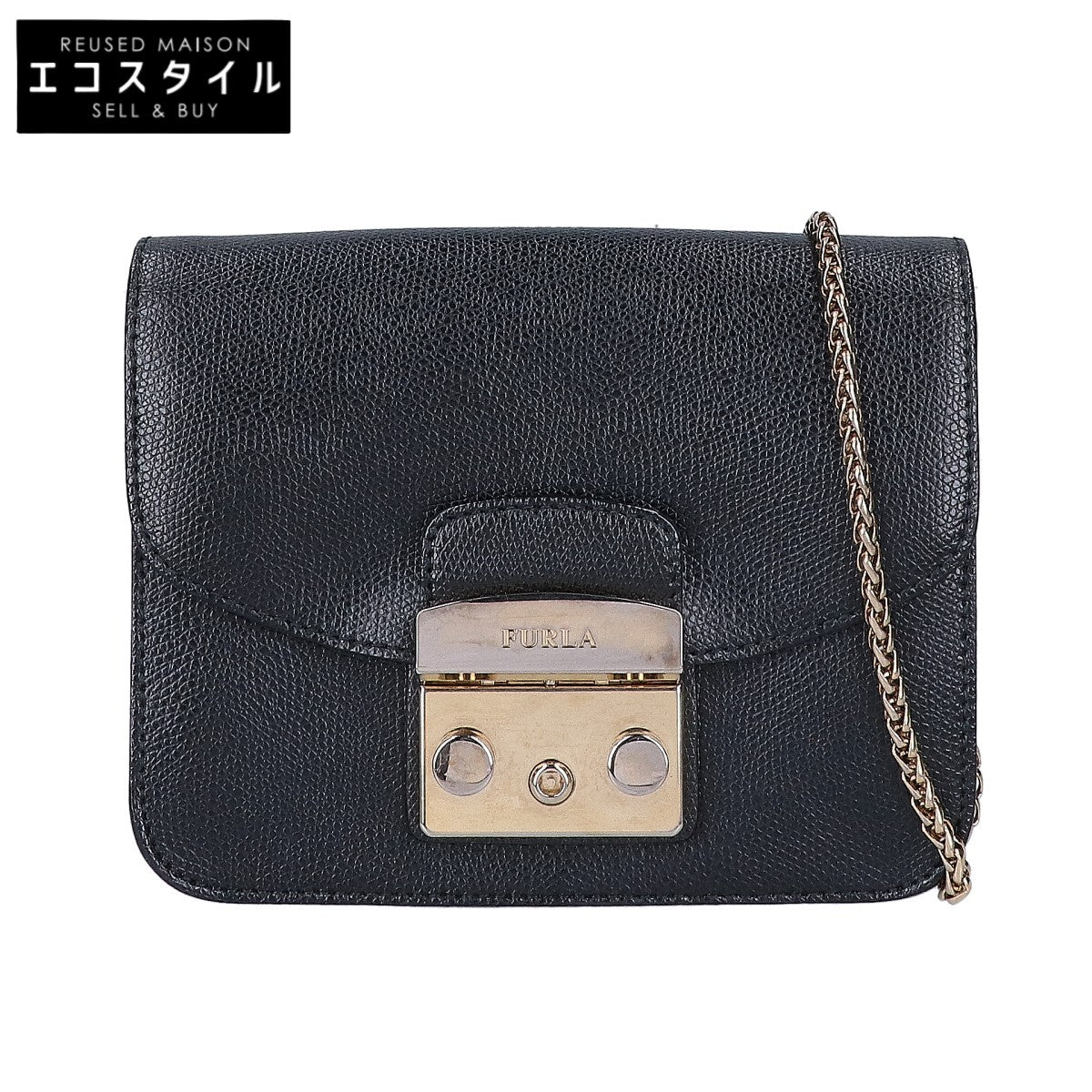 FURLA フルラ G6400/B5 METROPOLIS メトロポリタン フラップ チェーン ショルダーバッグ