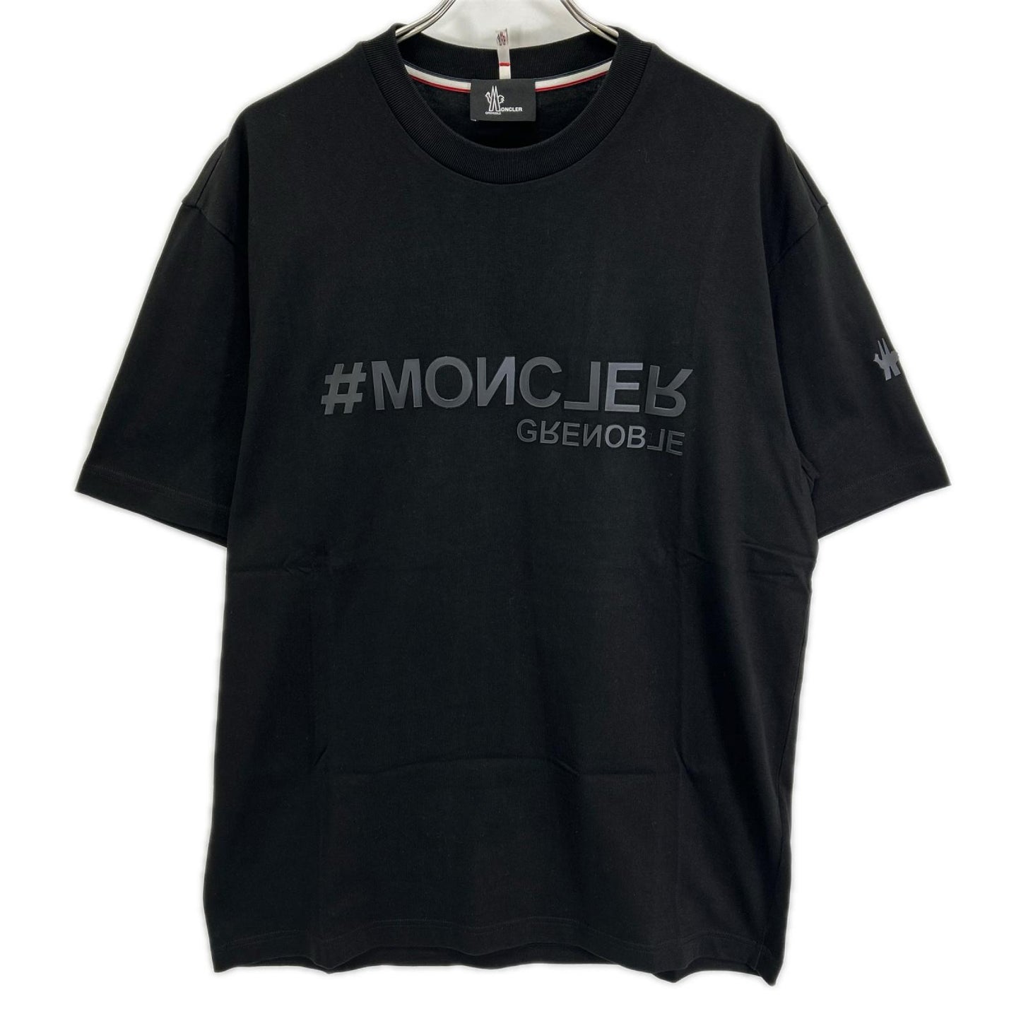 MONCLER モンクレール 22年 ブラック ラバーロゴ T-SHIRT MANICA CORTA トップス
