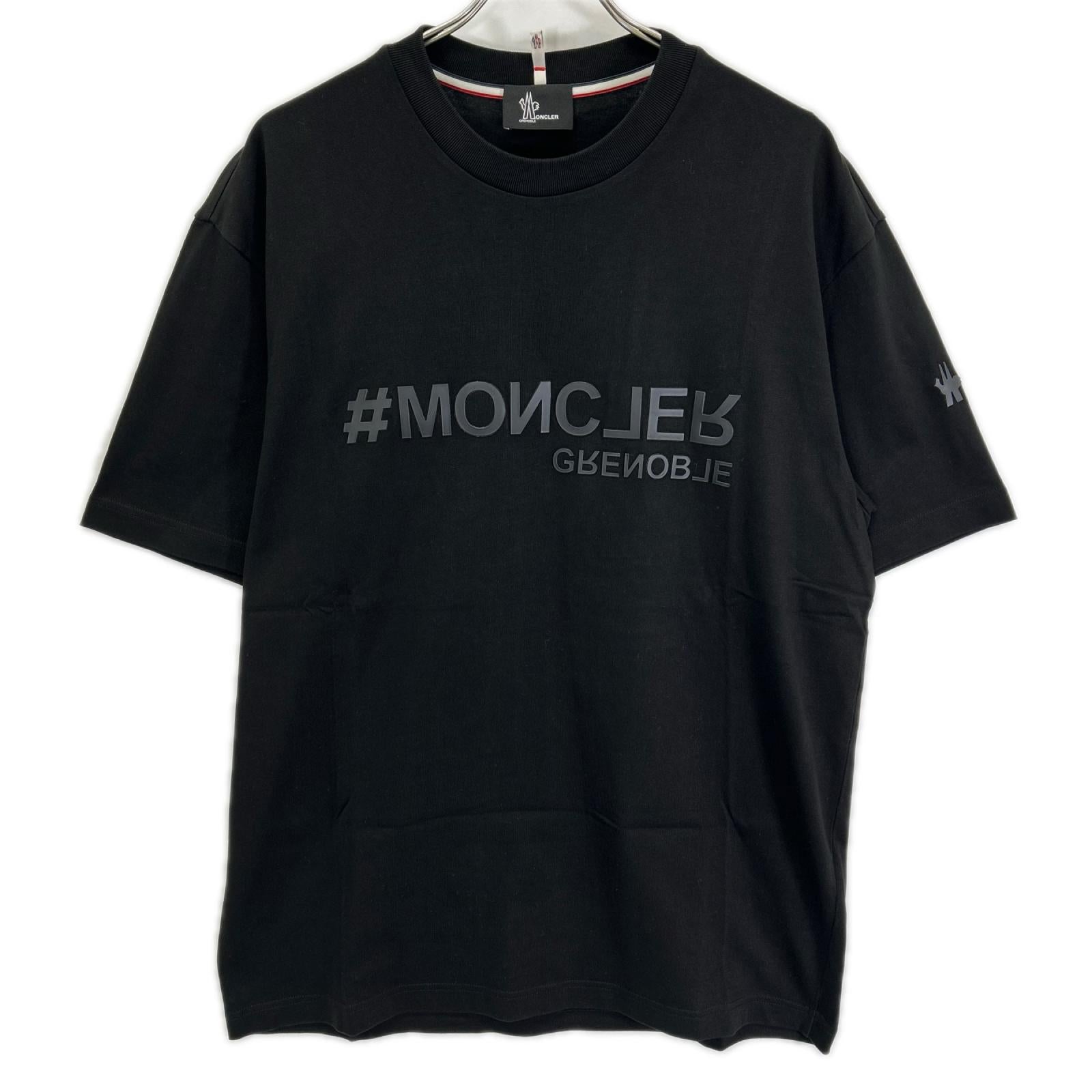 MONCLER モンクレール 22年 ブラック ラバーロゴ T-SHIRT MANICA CORTA トップス