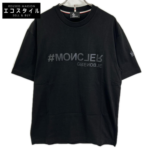 MONCLER モンクレール 22年 ブラック ラバーロゴ T-SHIRT MANICA CORTA トップス
