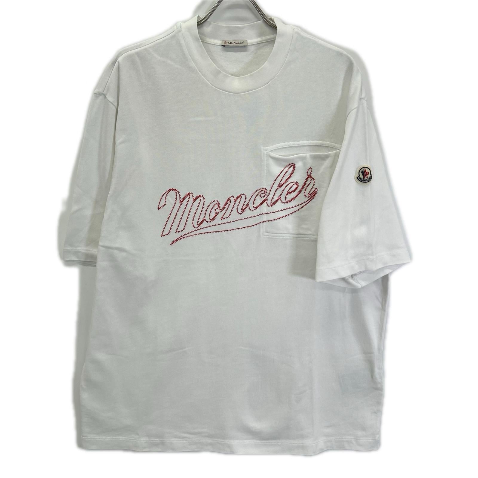 MONCLER モンクレール 22年 ホワイト 刺繍ロゴ SS TSHIRT トップス