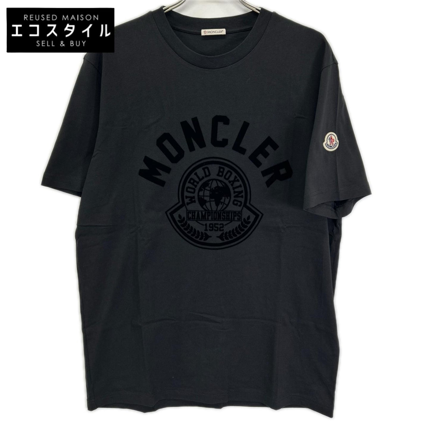 MONCLER モンクレール 22年 ブラック ロゴ SS TSHIRT トップス