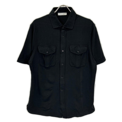 FILIPPO DE LAURENTIIS フィリッポ・デ・ローレンティス ブラック コットン フロントポケット ドレスシャツ トップス