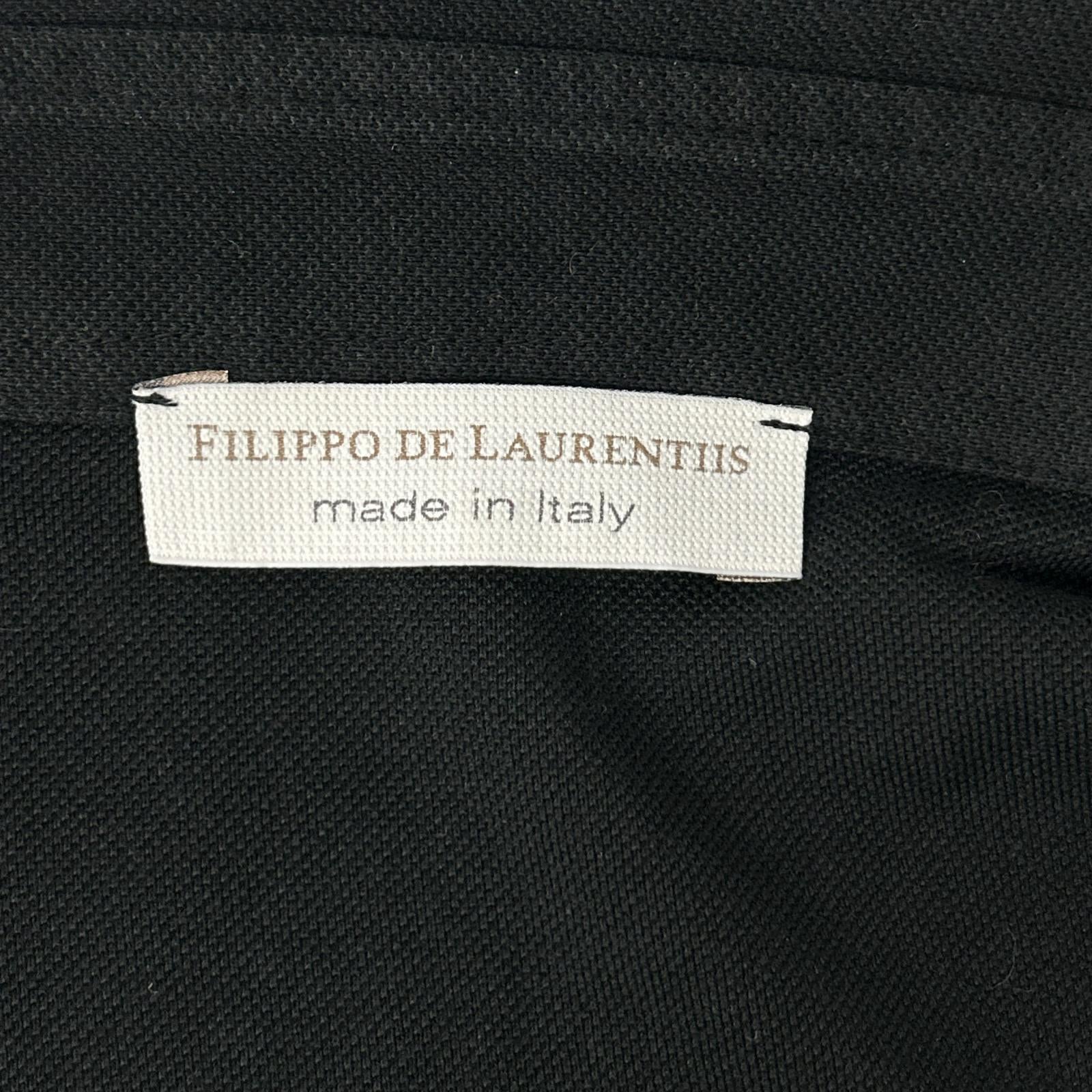 FILIPPO DE LAURENTIIS フィリッポ・デ・ローレンティス ブラック コットン フロントポケット ドレスシャツ トップス