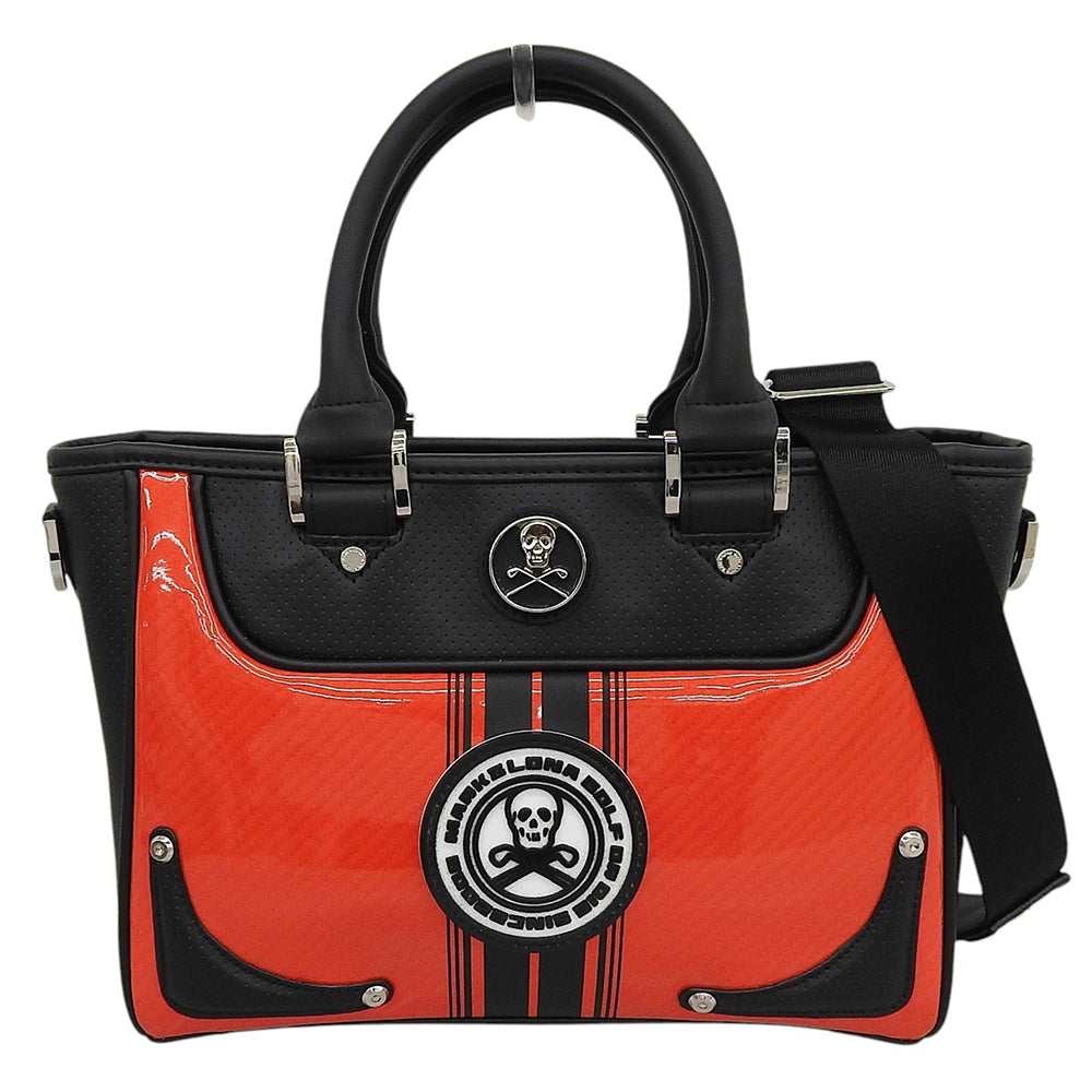 MARK&LONA マークアンドロナ 美品 Indy Cart Bag ハンドバッグ レディース レッド×ブラック MLS-5A-SB02 ハンドバッグ