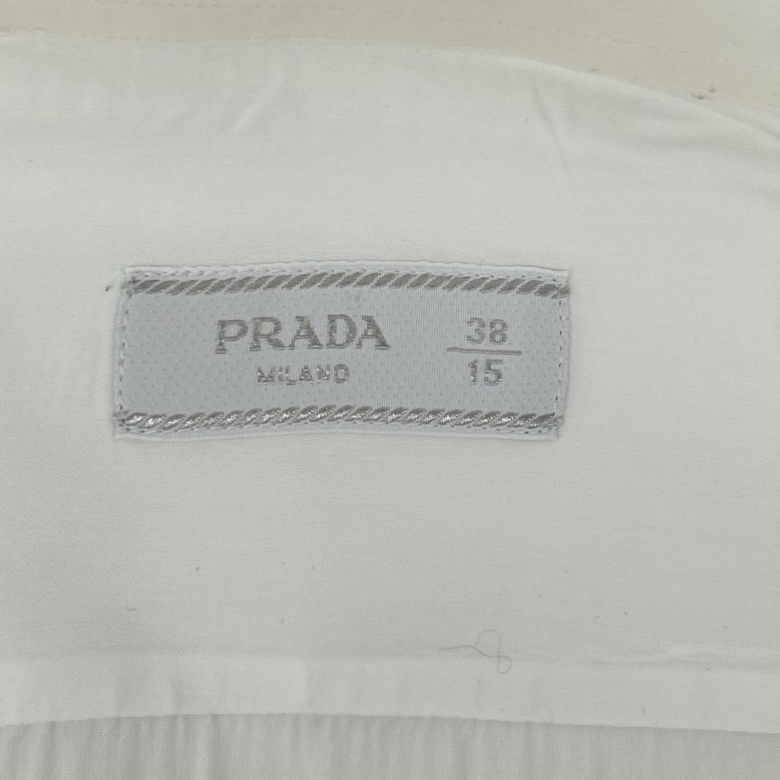 PRADA プラダ 22年 UCM608 ホワイト ストレッチ ポプリンシャツ トップス