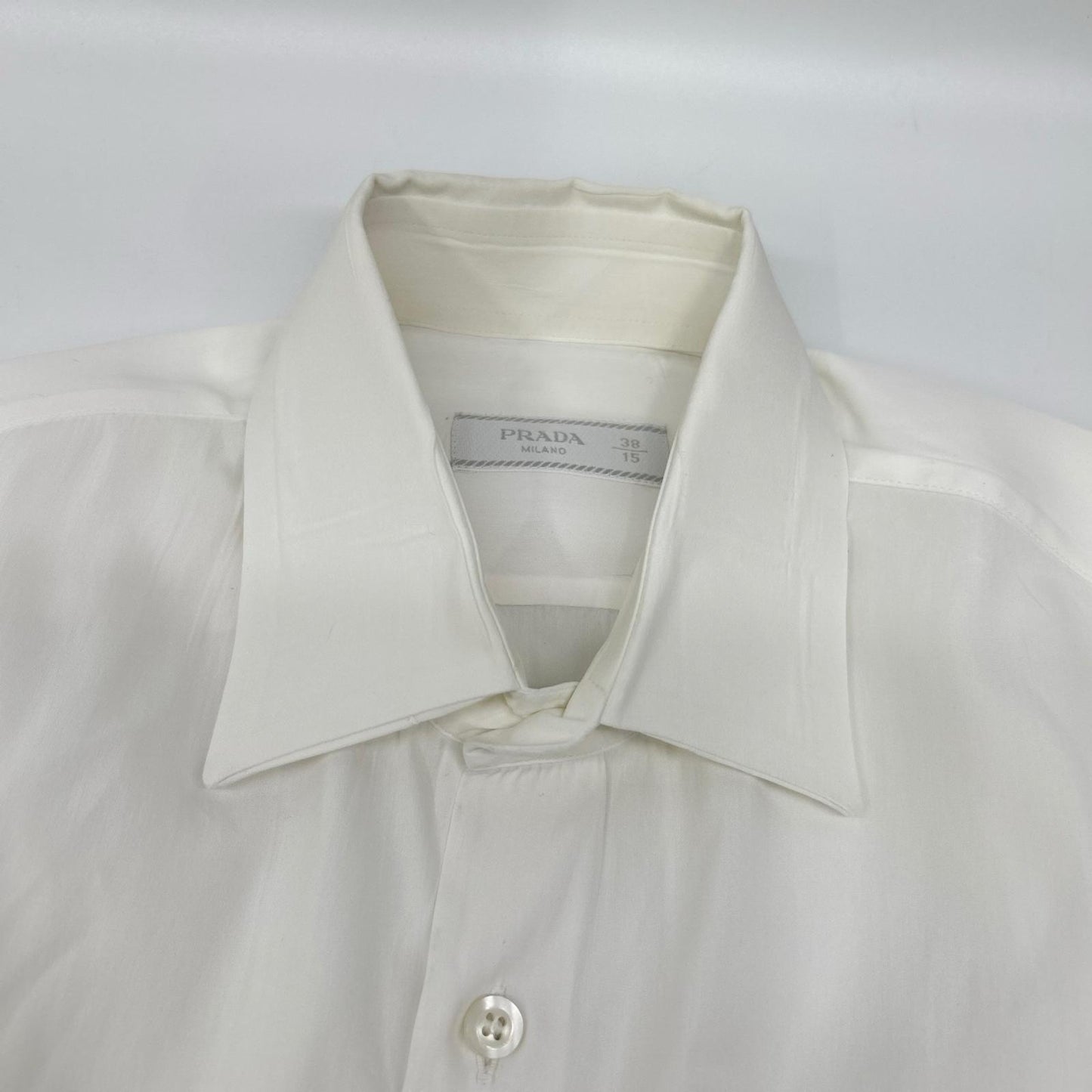 PRADA プラダ 22年 UCM608 ホワイト ストレッチ ポプリンシャツ トップス