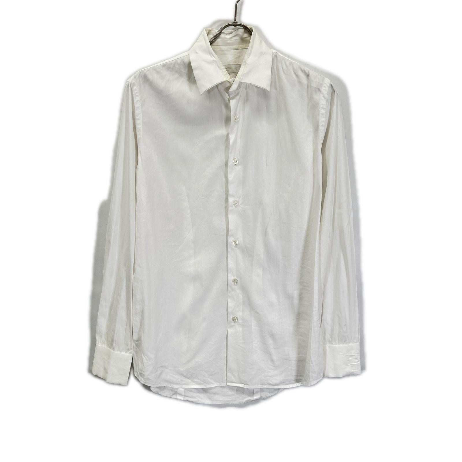 PRADA プラダ 18年 UCM608 ホワイト ストレッチ ポプリンシャツ トップス