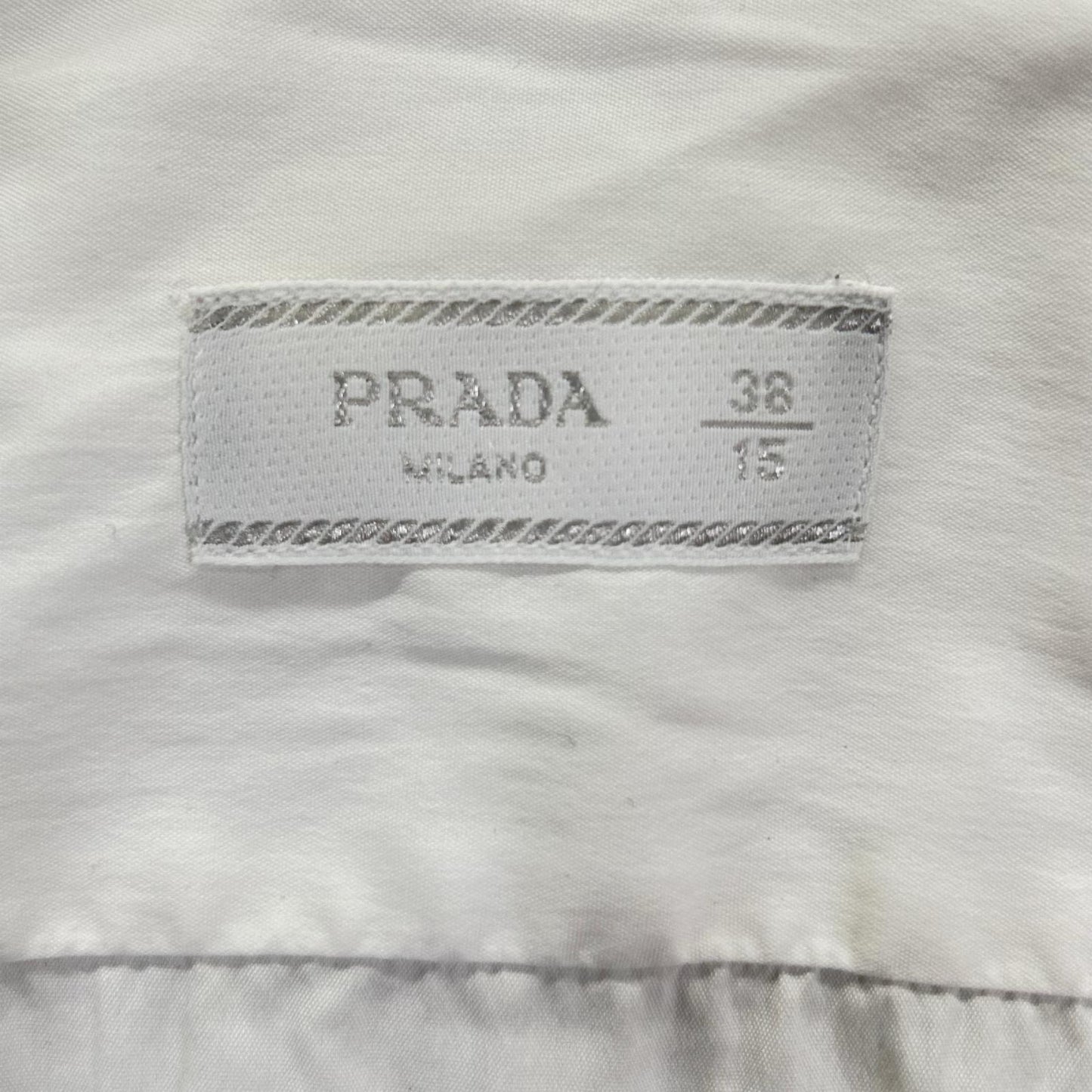 PRADA プラダ 18年 UCM608 ホワイト ストレッチ ポプリンシャツ トップス