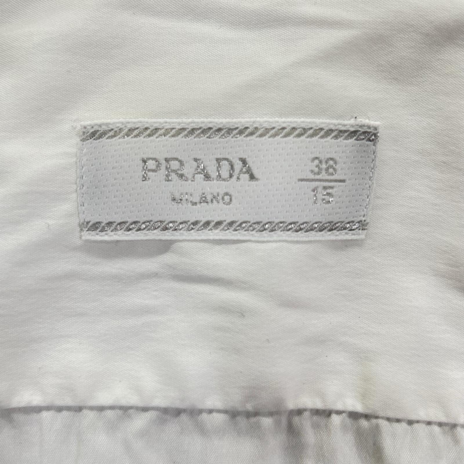 PRADA プラダ 18年 UCM608 ホワイト ストレッチ ポプリンシャツ トップス