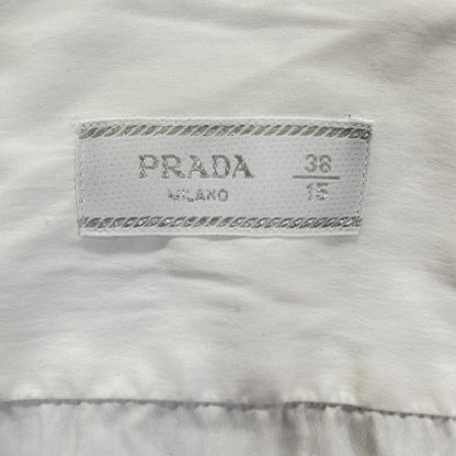 PRADA プラダ 18年 UCM608 ホワイト ストレッチ ポプリンシャツ トップス
