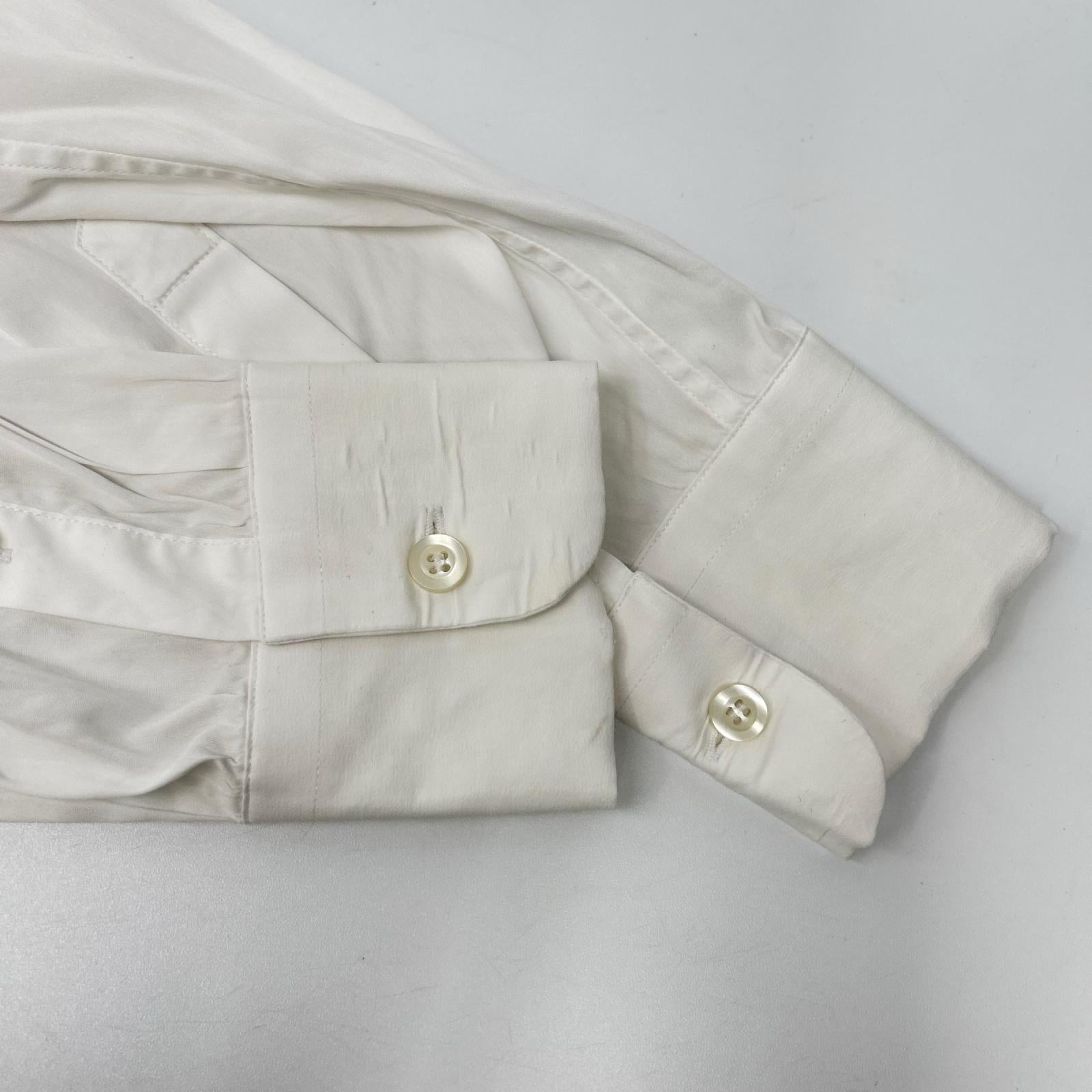 PRADA プラダ 18年 UCM608 ホワイト ストレッチ ポプリンシャツ トップス