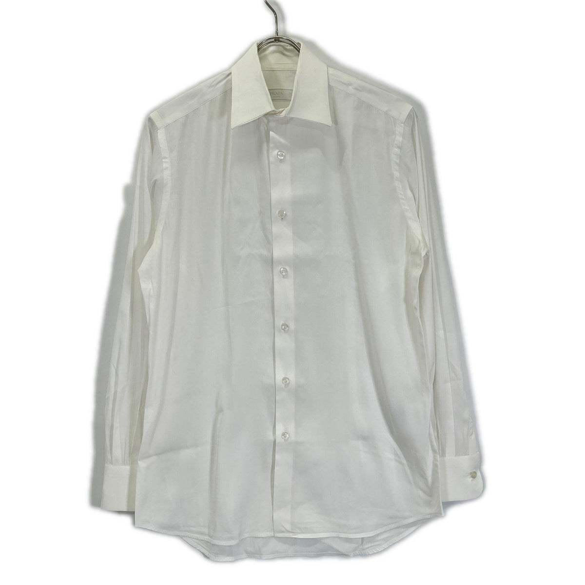 PRADA 2018 UCM669 White Cotton Long-Sleeve Shirt Top