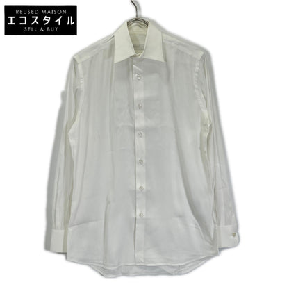 PRADA 2018 UCM669 White Cotton Long-Sleeve Shirt Top