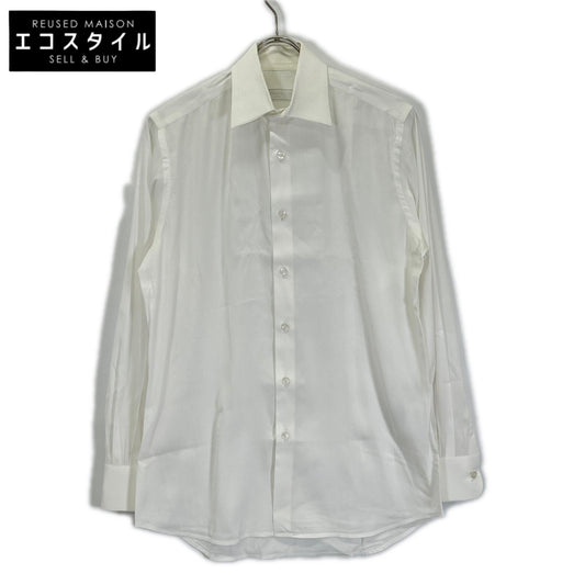 PRADA 2018 UCM669 White Cotton Long-Sleeve Shirt Top