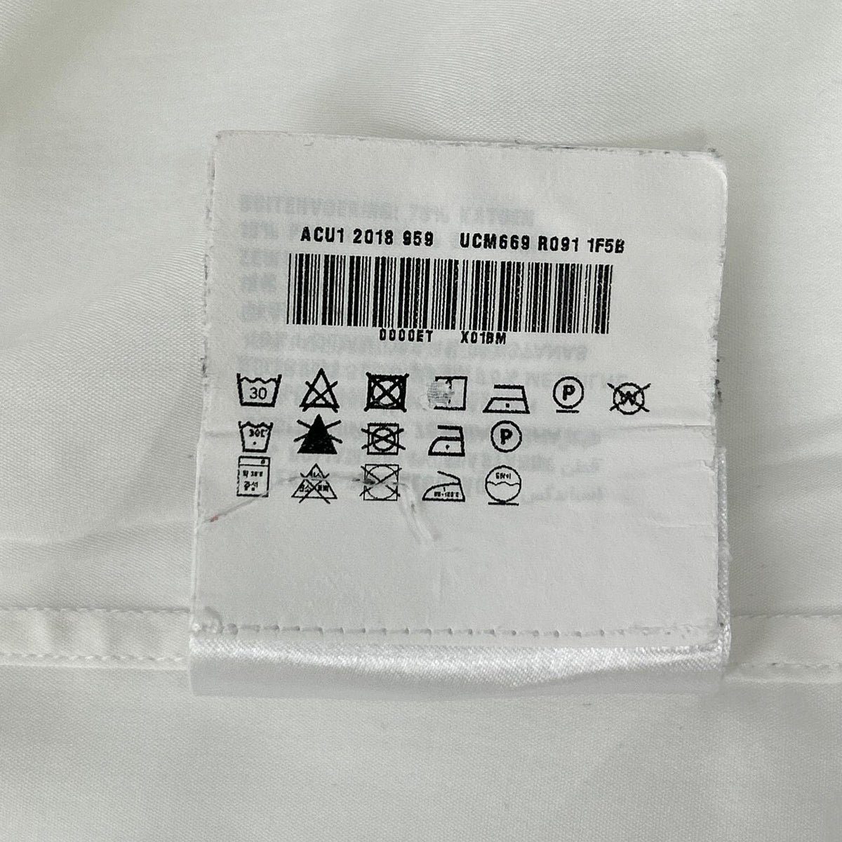 PRADA 2018 UCM669 White Cotton Long-Sleeve Shirt Top