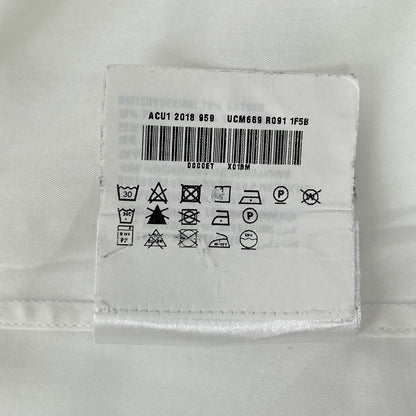 PRADA 2018 UCM669 White Cotton Long-Sleeve Shirt Top