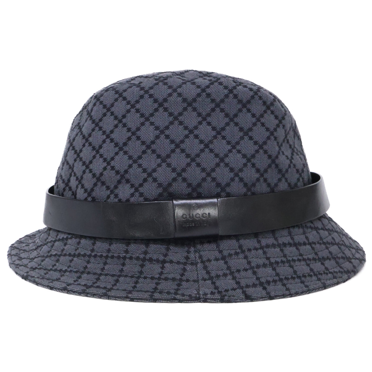 GUCCI グッチ キャンバス/レザー フィッシャーマン バケットハット 帽子