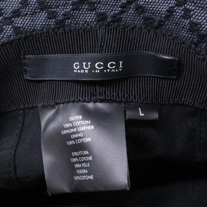 GUCCI グッチ キャンバス/レザー フィッシャーマン バケットハット 帽子
