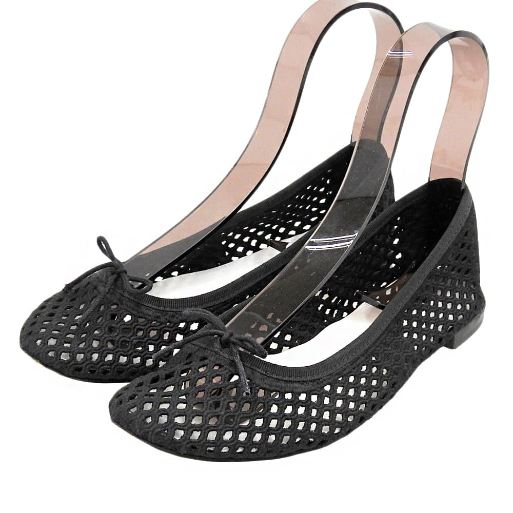 repetto レペット メッシュ フラット バレエシューズ レディース ブラック 37 シューズ