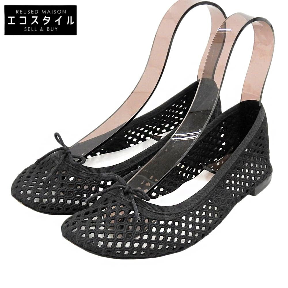 repetto レペット メッシュ フラット バレエシューズ レディース ブラック 37 シューズ