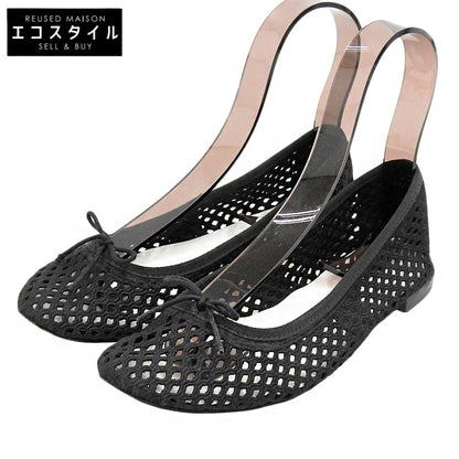 repetto レペット メッシュ フラット バレエシューズ レディース ブラック 37 シューズ