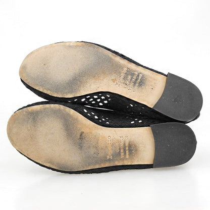 repetto レペット メッシュ フラット バレエシューズ レディース ブラック 37 シューズ