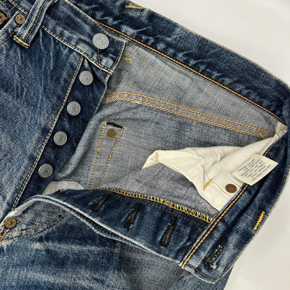 EVISU エヴィス ブルー ボタンフライ デニムパンツ ボトムス